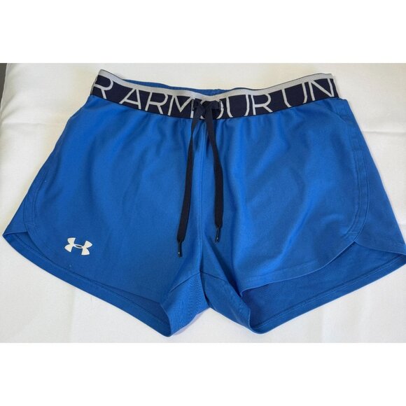 Under Armour Womens Athletic Shorts Medium Blue Drawcord Activewear Running Gym - Picture 1 of 5